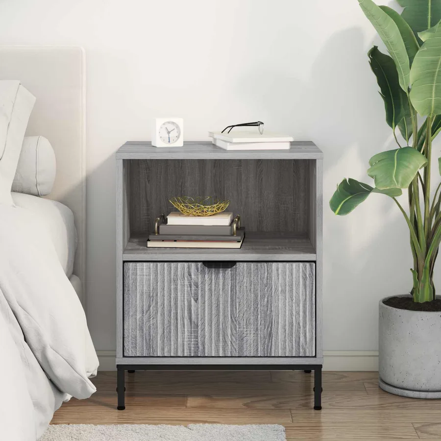 Cabinet de chevet Sonoma gris 49 x 36 x 61 cm Bois d'ingénierie - 4
