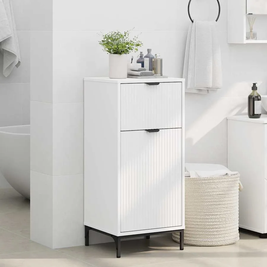 Cabinet de salle de bain avec tiroir Blanc 39,5 x 36 x 88 cm - 4