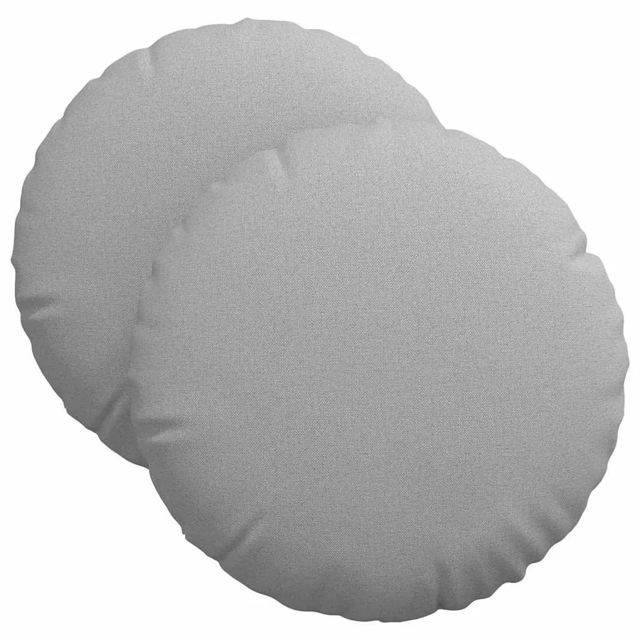 Coussins de siège 2 pcs Gris nuage Ø40 x 13 cm tissu - 2
