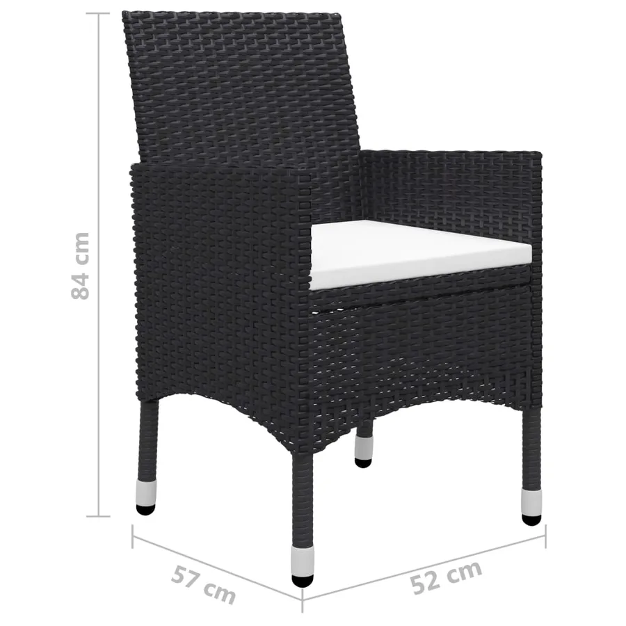 Ensemble à manger de jardin 7 pcs Noir - 12