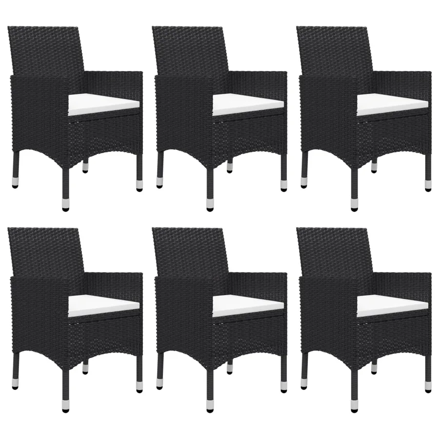Ensemble à manger de jardin 7 pcs Noir - 5