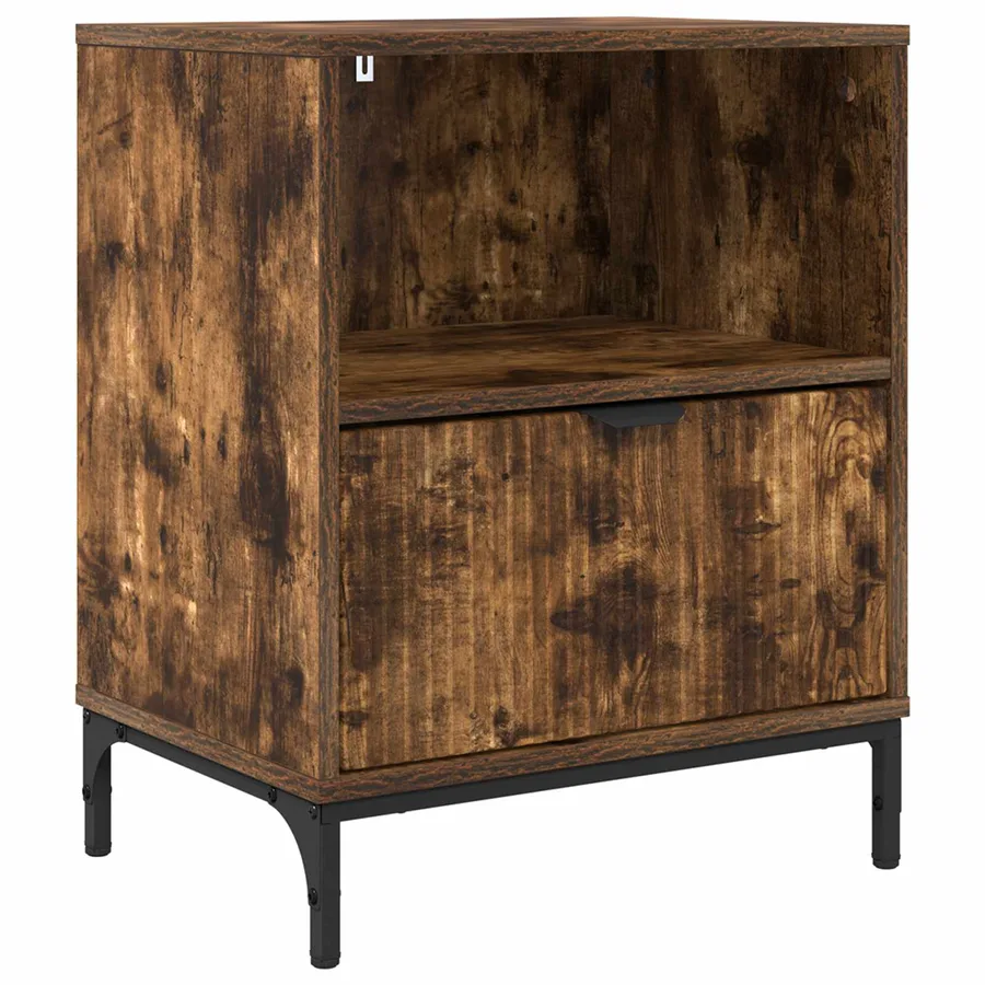 Cabinet de chevet Chêne fumé 49 x 36 x 61 cm Bois d'ingénierie - 2