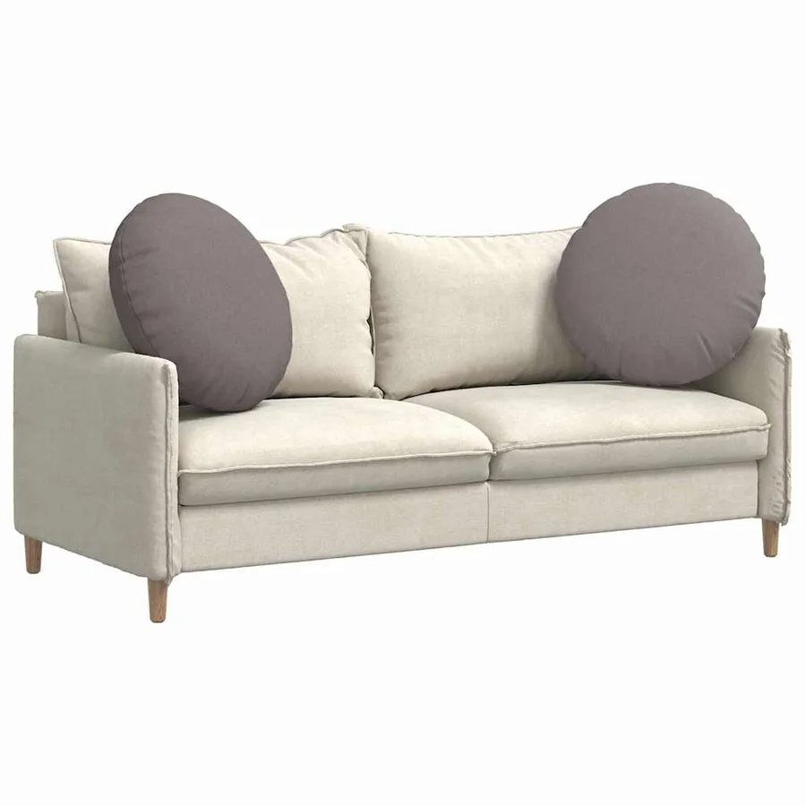 Coussins de siège 2 pcs Taupe Ø60 x 21 cm tissu - 3