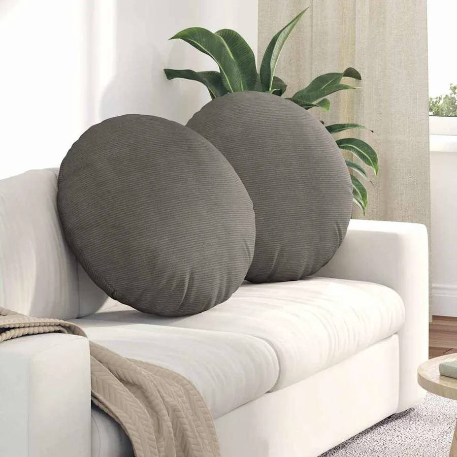 Coussins de siège 2 pcs Gris clair Ø60 x 21 cm