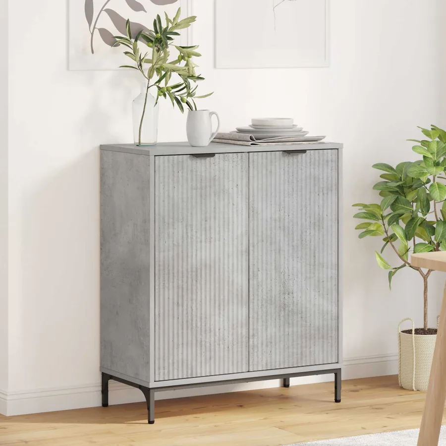 Buffet Gris béton 69,5 x 33 x 82 cm Bois d'ingénierie