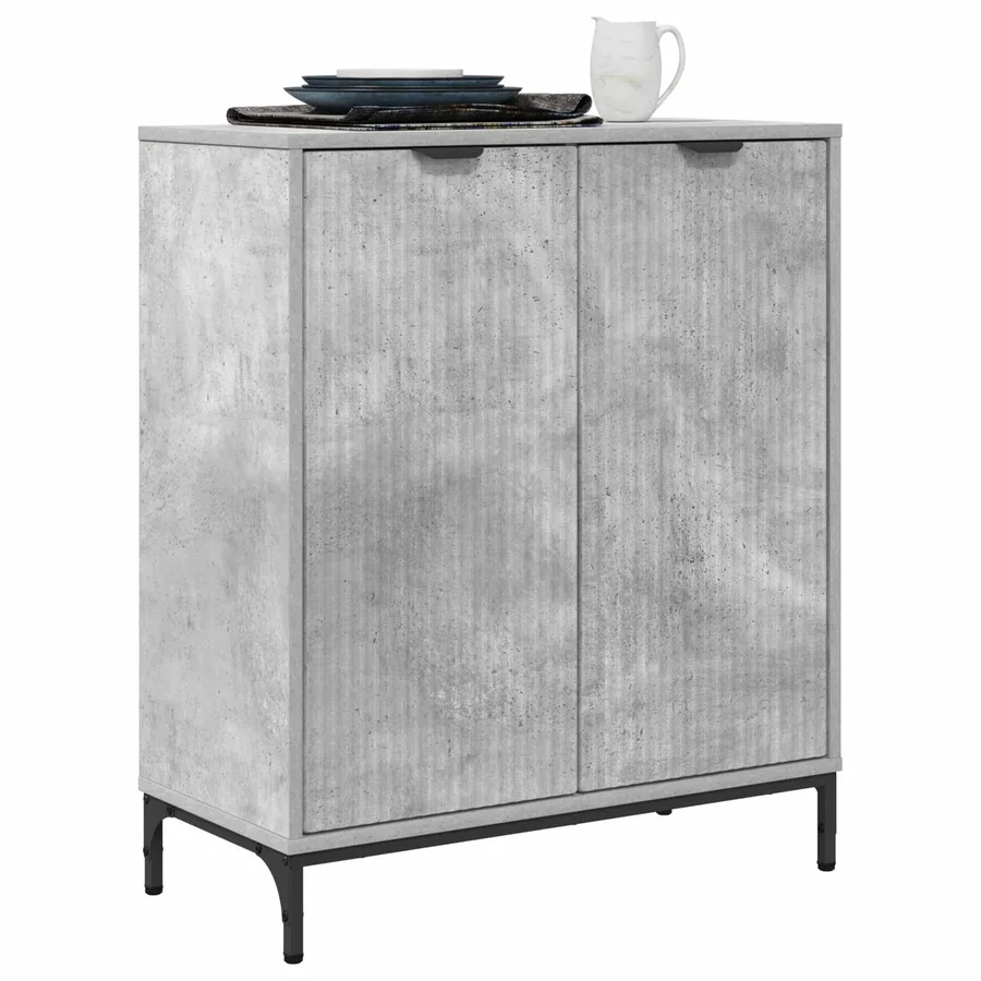 Buffet Gris béton 69,5 x 33 x 82 cm Bois d'ingénierie - 3