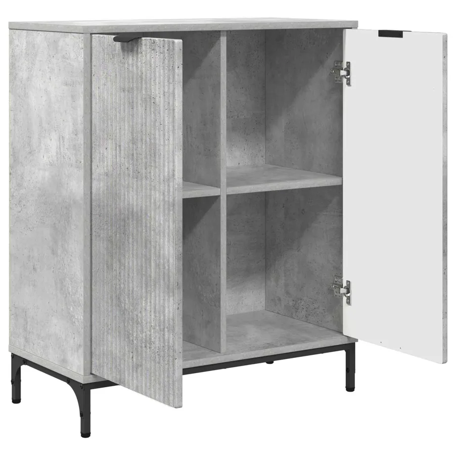 Buffet Gris béton 69,5 x 33 x 82 cm Bois d'ingénierie - 5