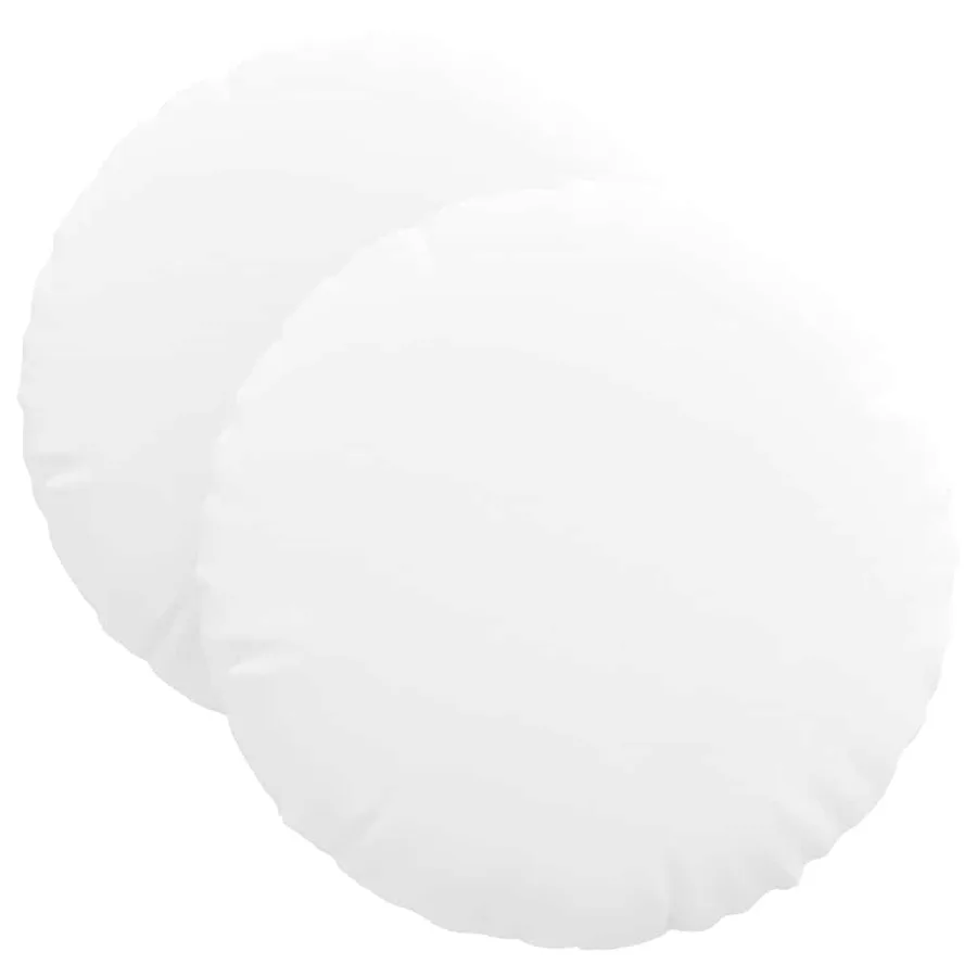 Coussins de siège 2 pcs Blanc Ø40 x 13 cm tissu - 2