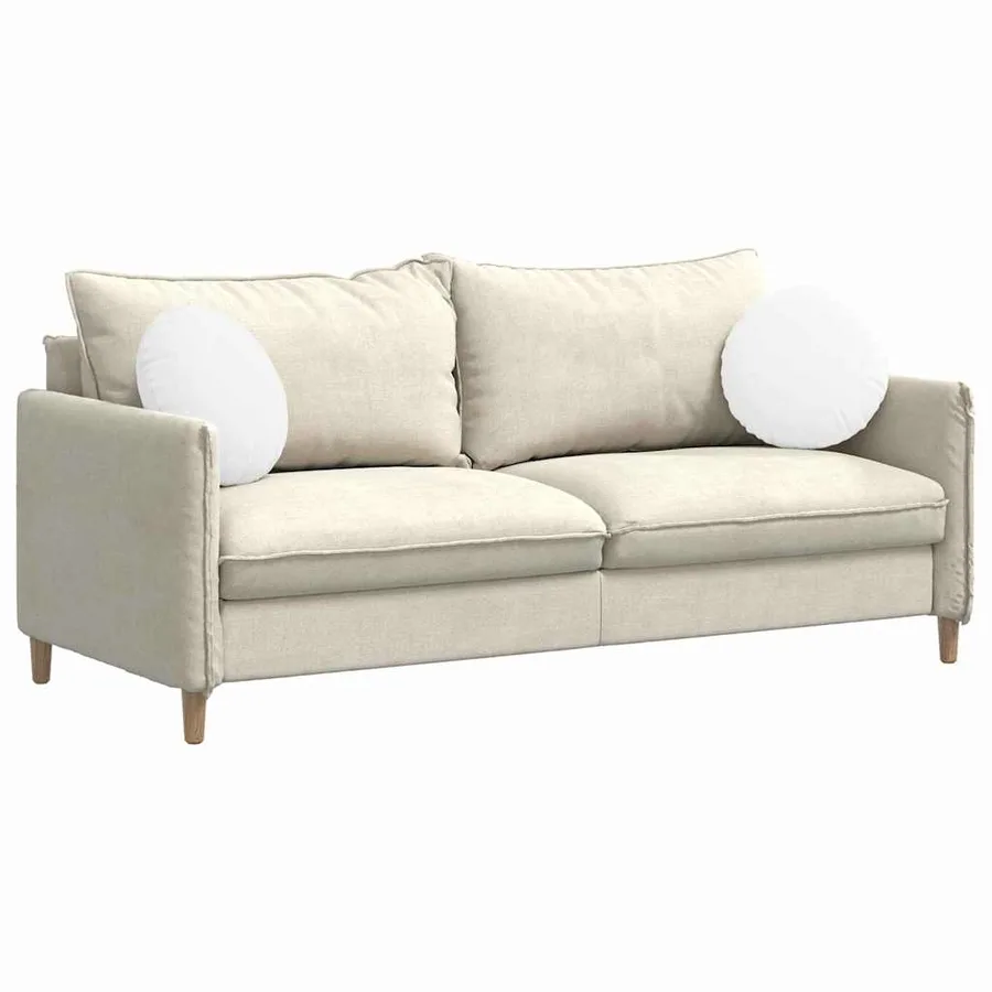Coussins de siège 2 pcs Blanc Ø40 x 13 cm tissu - 3
