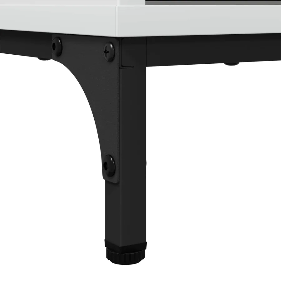 Buffet Blanc brillant 79,5 x 33 x 82 cm Bois d'ingénierie - 8