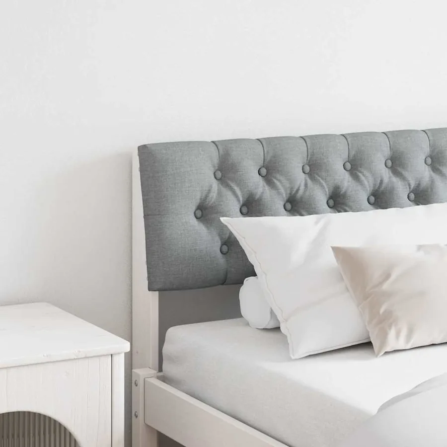 Tête de lit capitonnée Gris clair 200 cm Pin massif