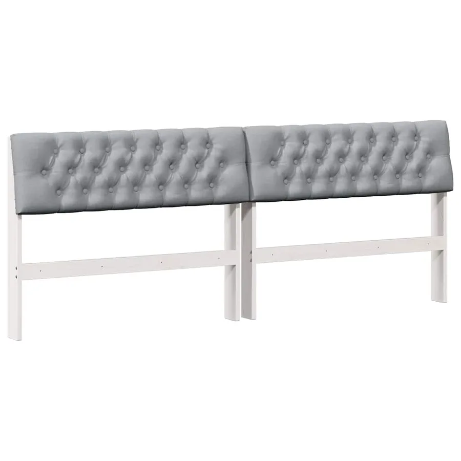 Tête de lit capitonnée Gris clair 200 cm Pin massif - 2