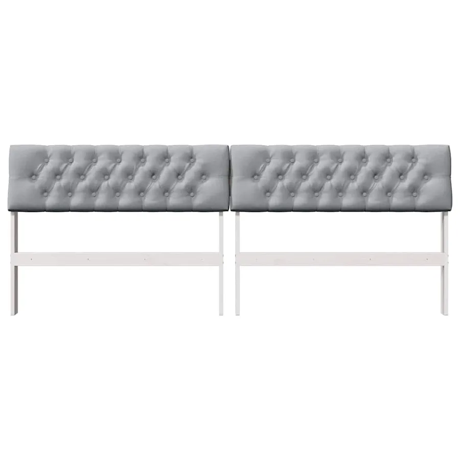 Tête de lit capitonnée Gris clair 200 cm Pin massif - 4