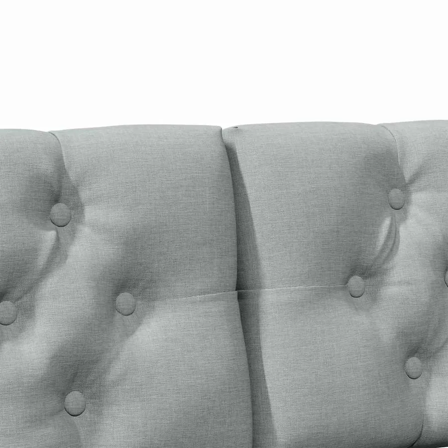Tête de lit capitonnée Gris clair 200 cm Pin massif - 7