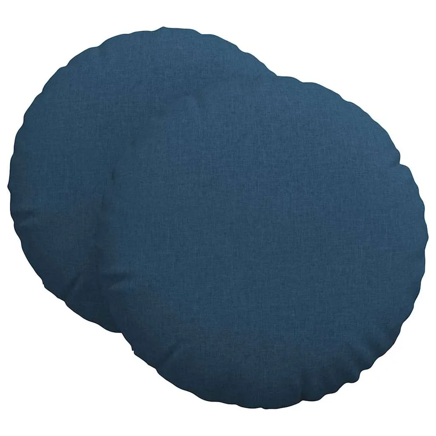 Coussins de siège 2 pcs Bleu Ø60 x 21 cm tissu - 2