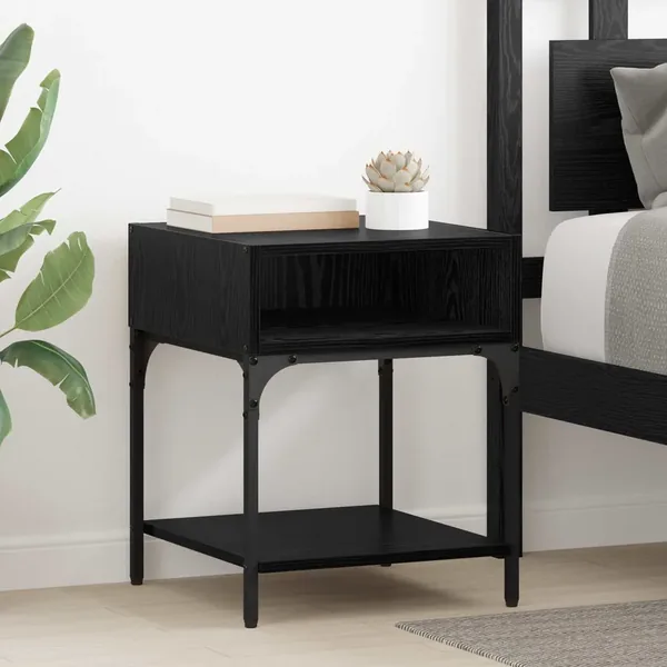 Table de chevet 2 pcs Chêne noir 40 x 40 x 50 cm
