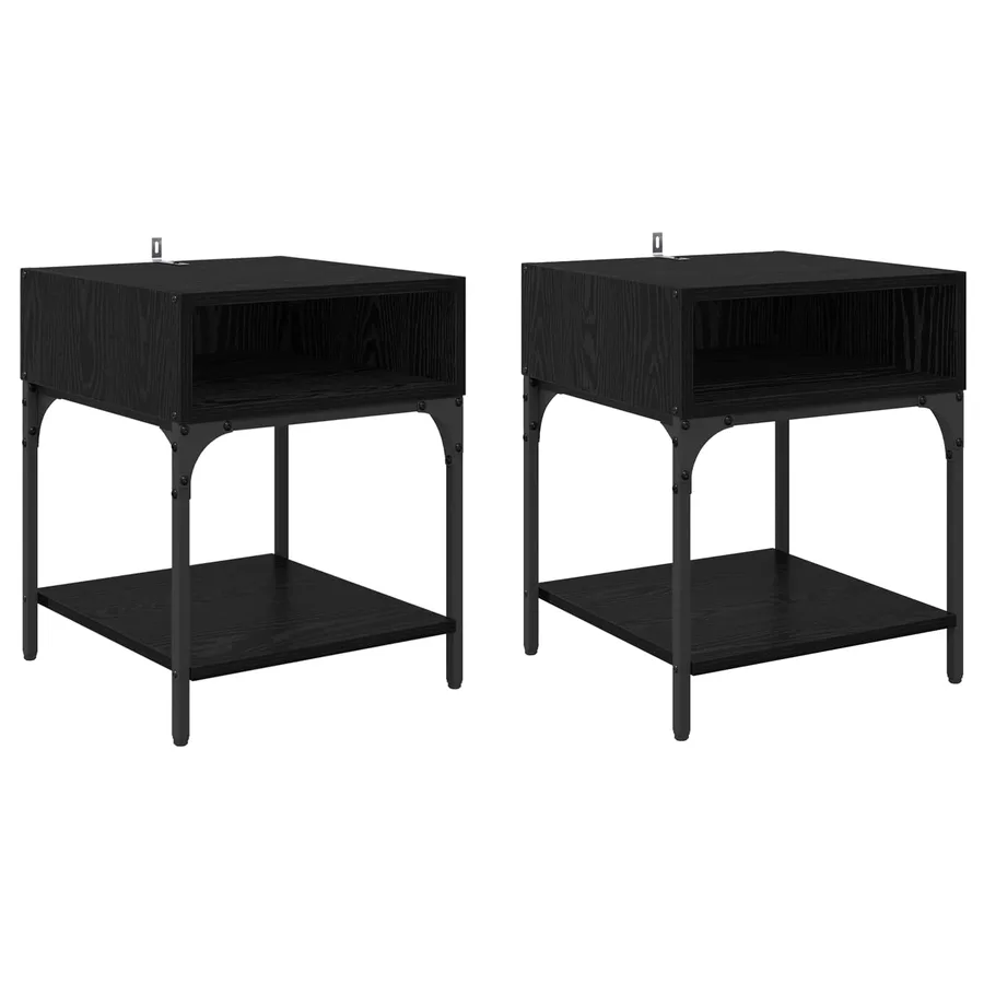 Table de chevet 2 pcs Chêne noir 40 x 40 x 50 cm - 2