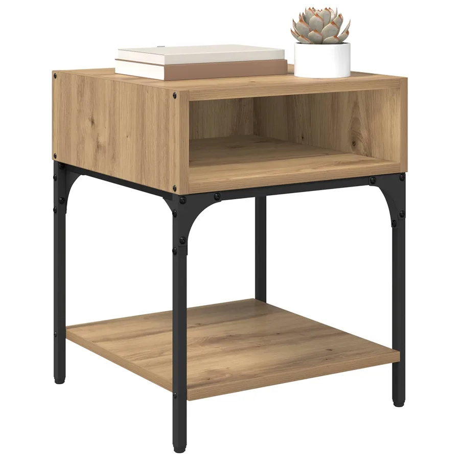 Table de chevet 2 pc Chêne artisanal 40 x 40 x 50 cm - 3