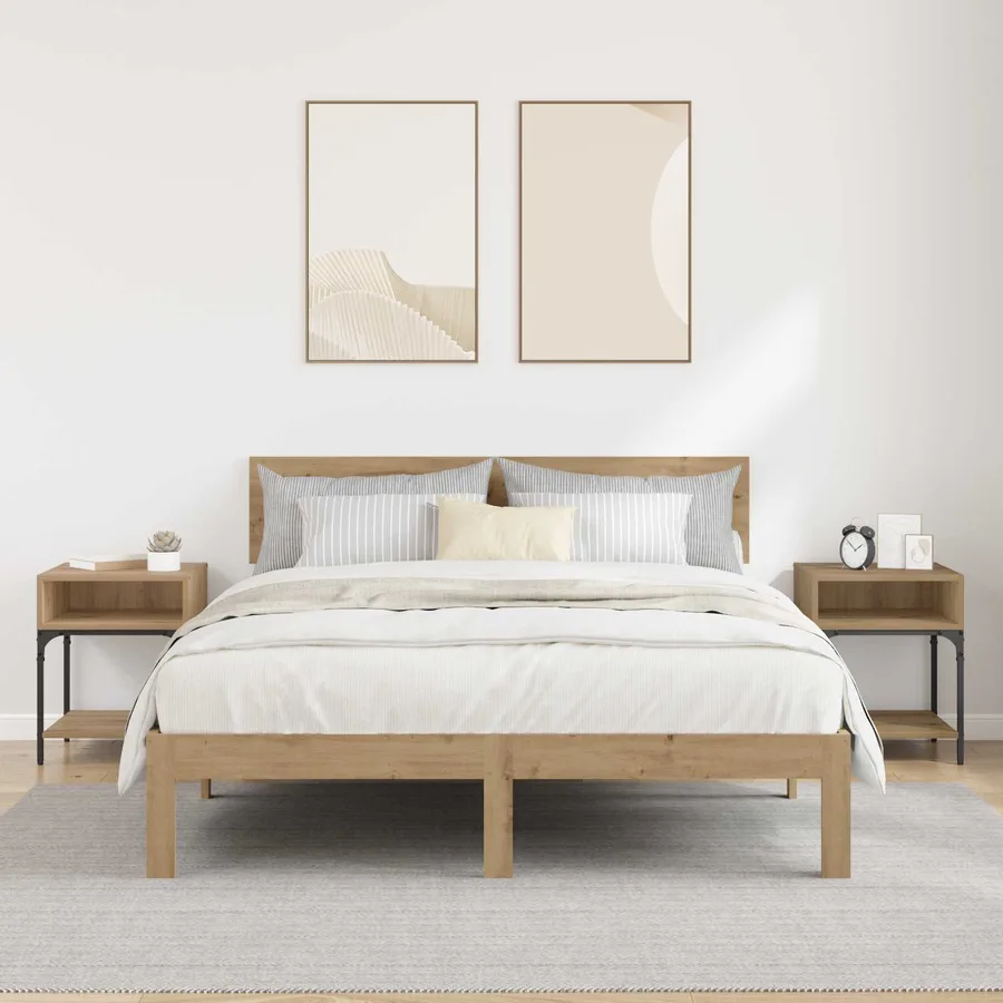 Table de chevet 2 pc Chêne artisanal 40 x 40 x 50 cm - 4