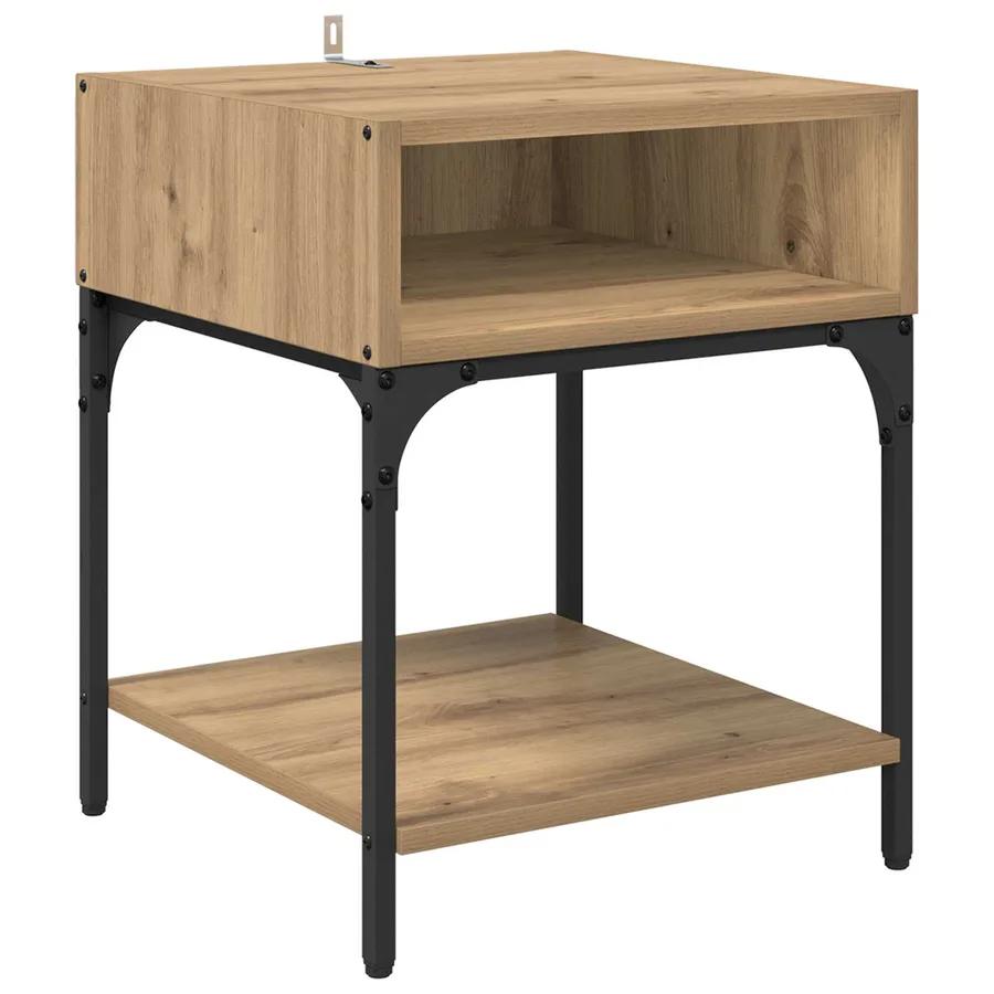 Table de chevet 2 pc Chêne artisanal 40 x 40 x 50 cm - 5