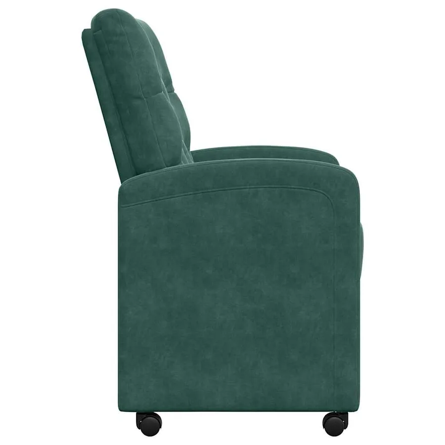 Chaises de Salle à Manger avec Roues 2 pcs Vert foncé Velours - 5