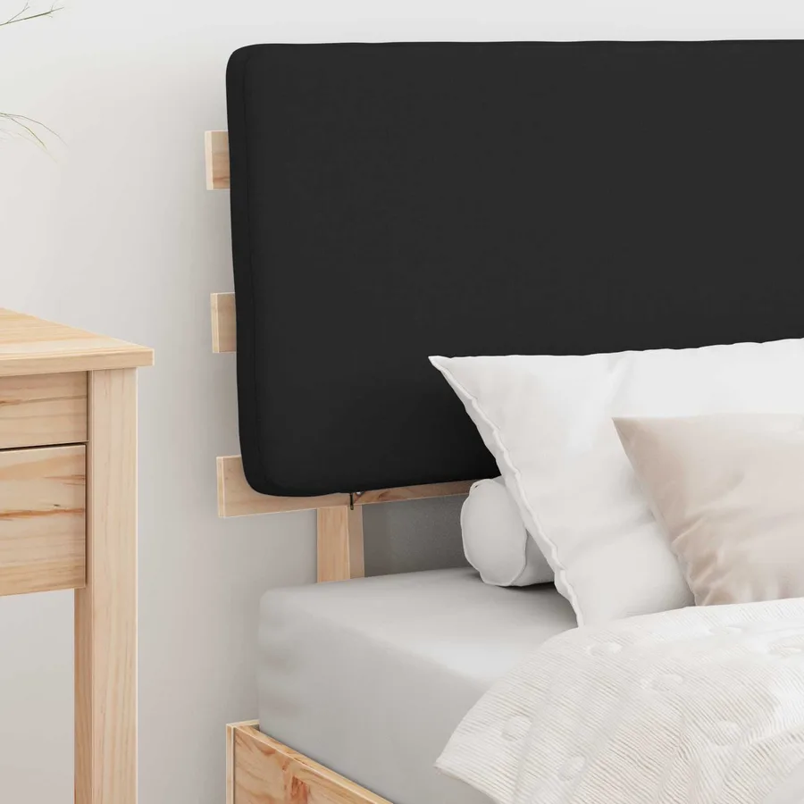 Cadre de lit avec tête de lit rembourrée Noir 80 x 200 cm - 3