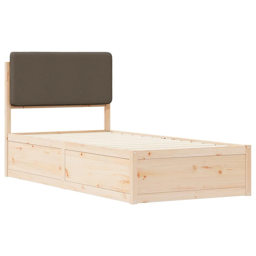 Cadre de lit avec tête de lit rembourrée Taupe 100 x 200 cm - 4