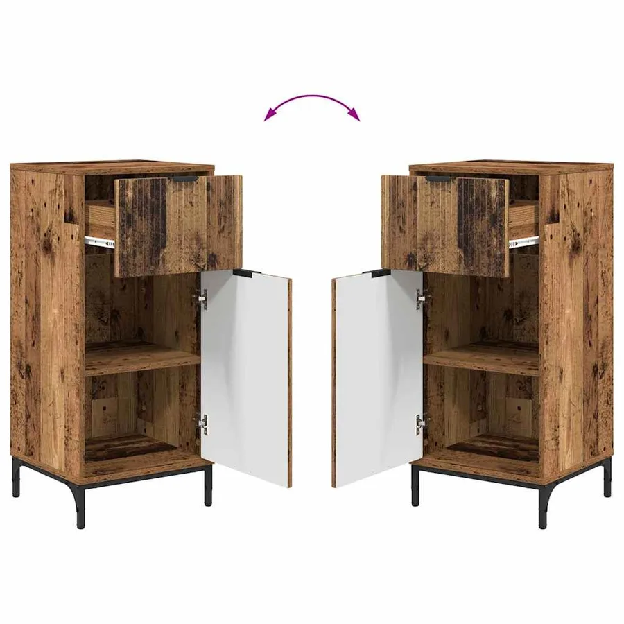 Ensemble de mobilier de salle de bain 3 pcs Bois Ancien - 12