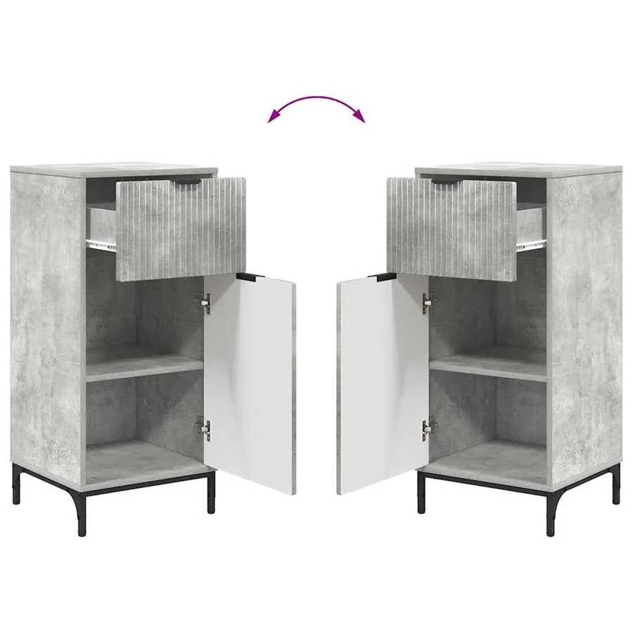 Ensemble de mobilier de salle de bain 2 pcs Gris béton - 10