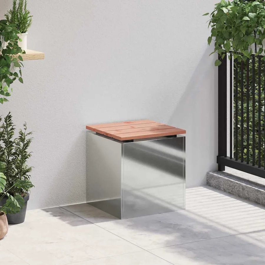 Banc de jardin Argent 40 x 40 x 43 cm Acier galvanisé - 3