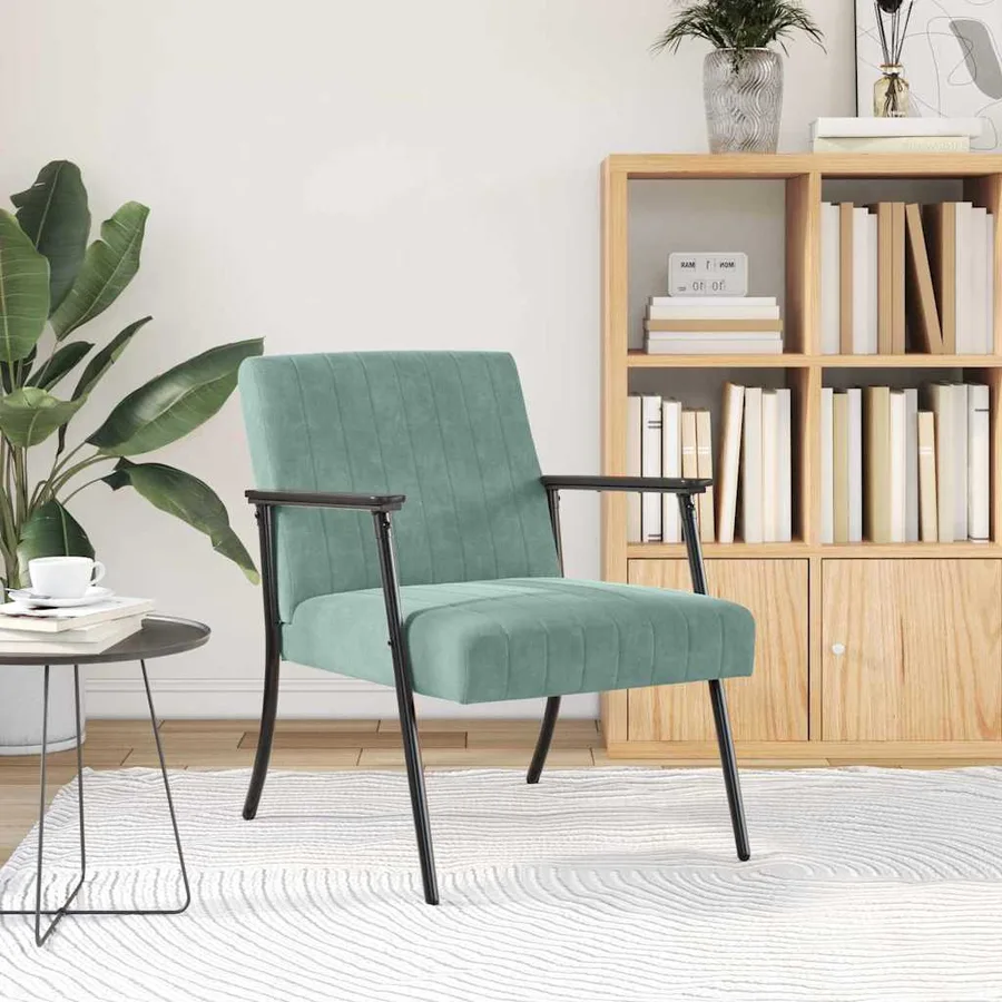 fauteuil Vert Mer 59 x 75 x 78 cm Velours - 3