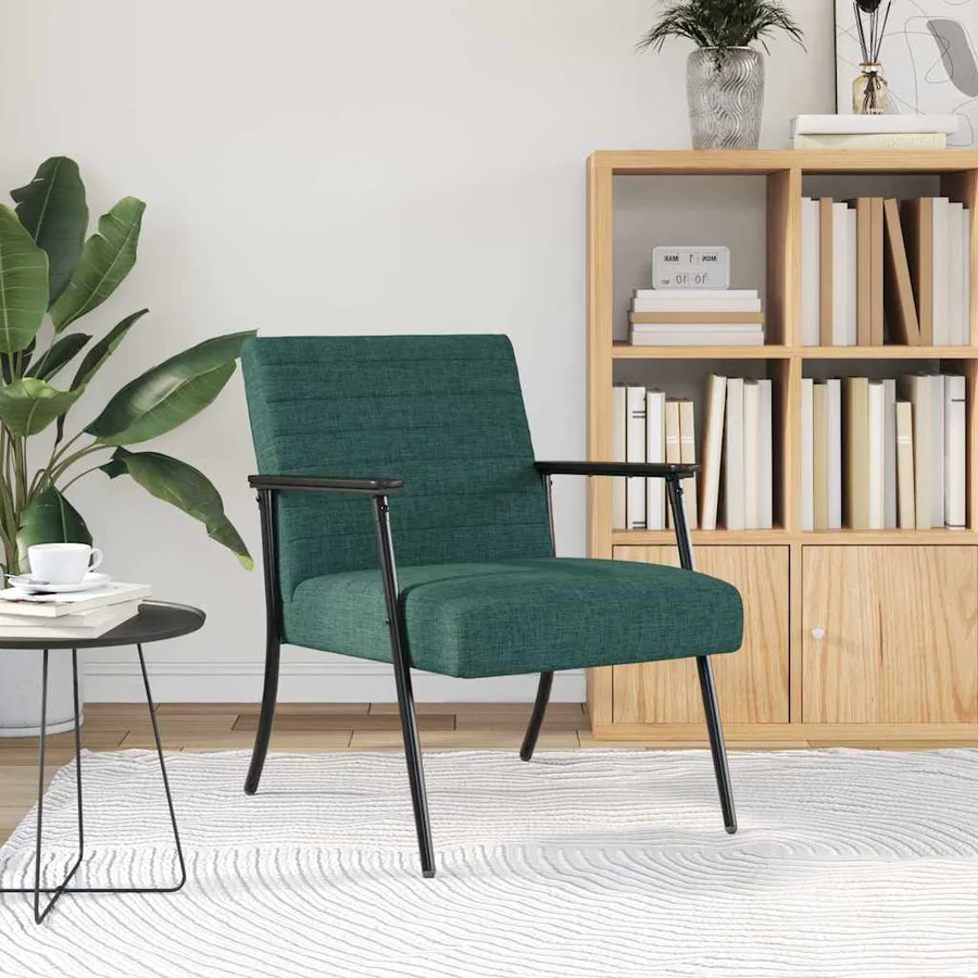 fauteuil Vert foncé 59 x 75 x 78 cm tissu - 3