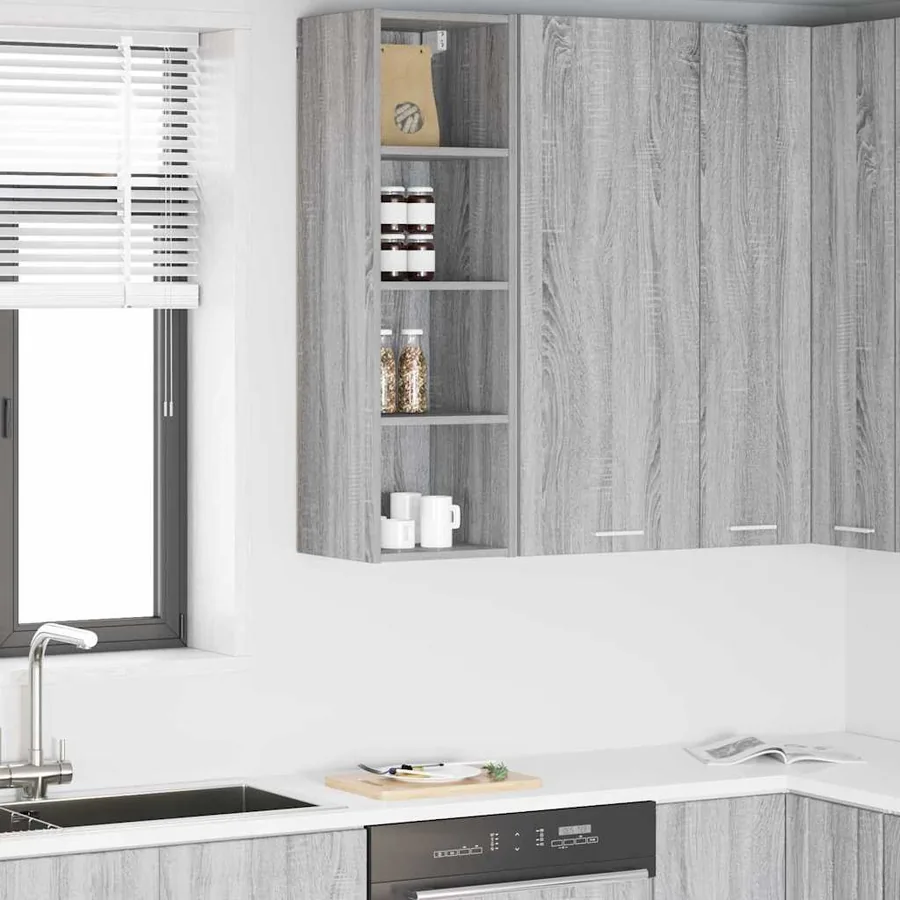 Armoire suspendue avec stockage Gris Sonoma 30 x 29,5 x 100 cm