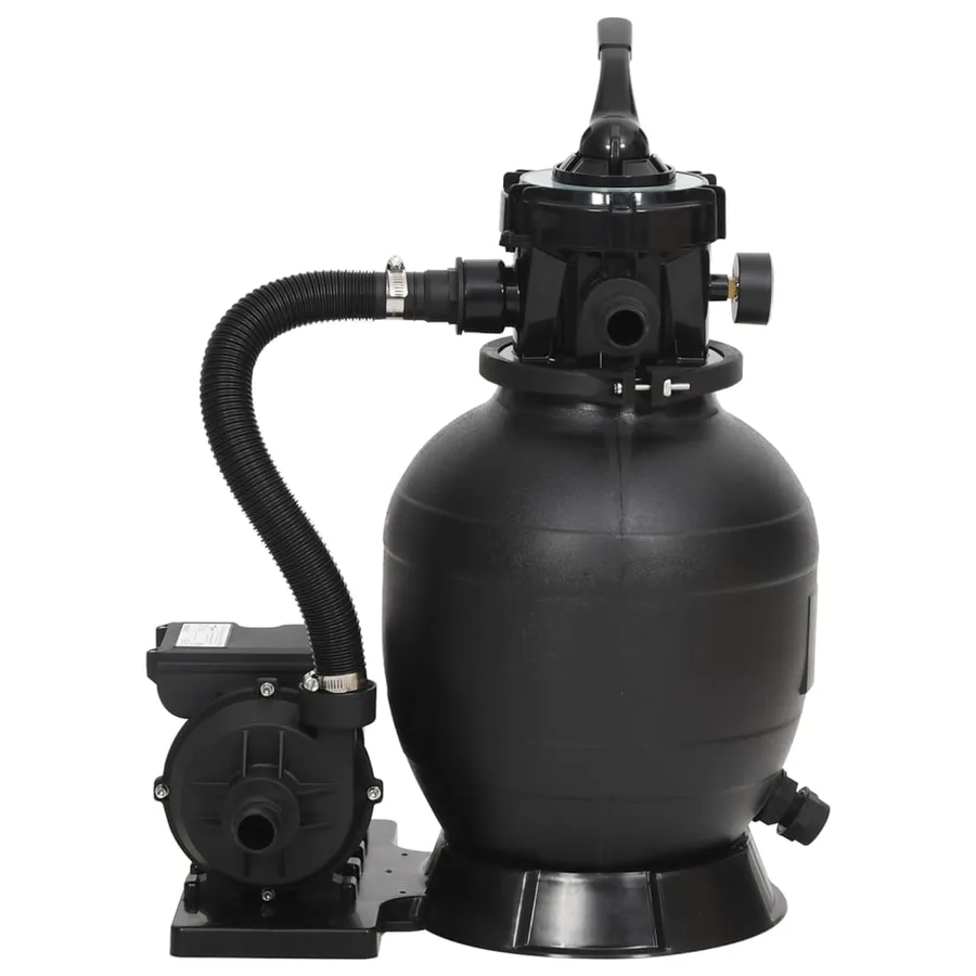 Swimming Pool Sand Filter with 6-Way Valve Black - 2