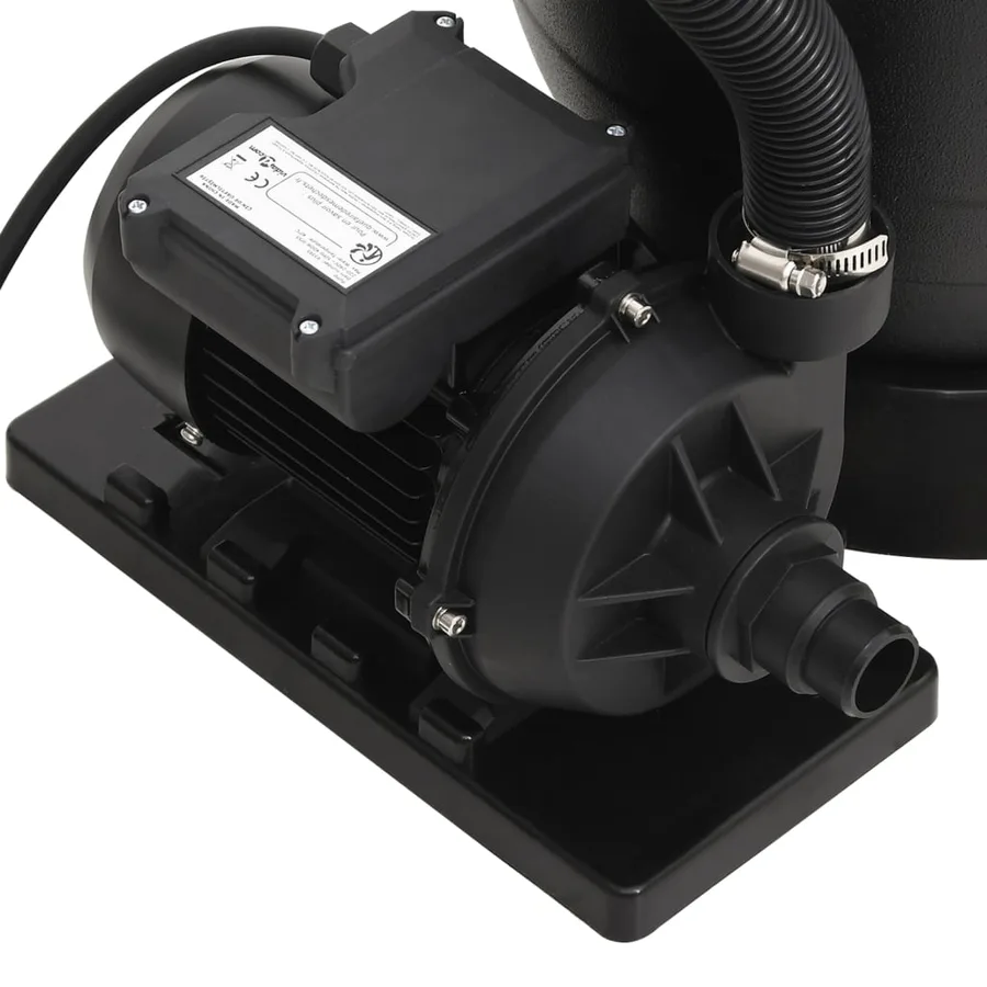 Swimming Pool Sand Filter with 6-Way Valve Black - 7