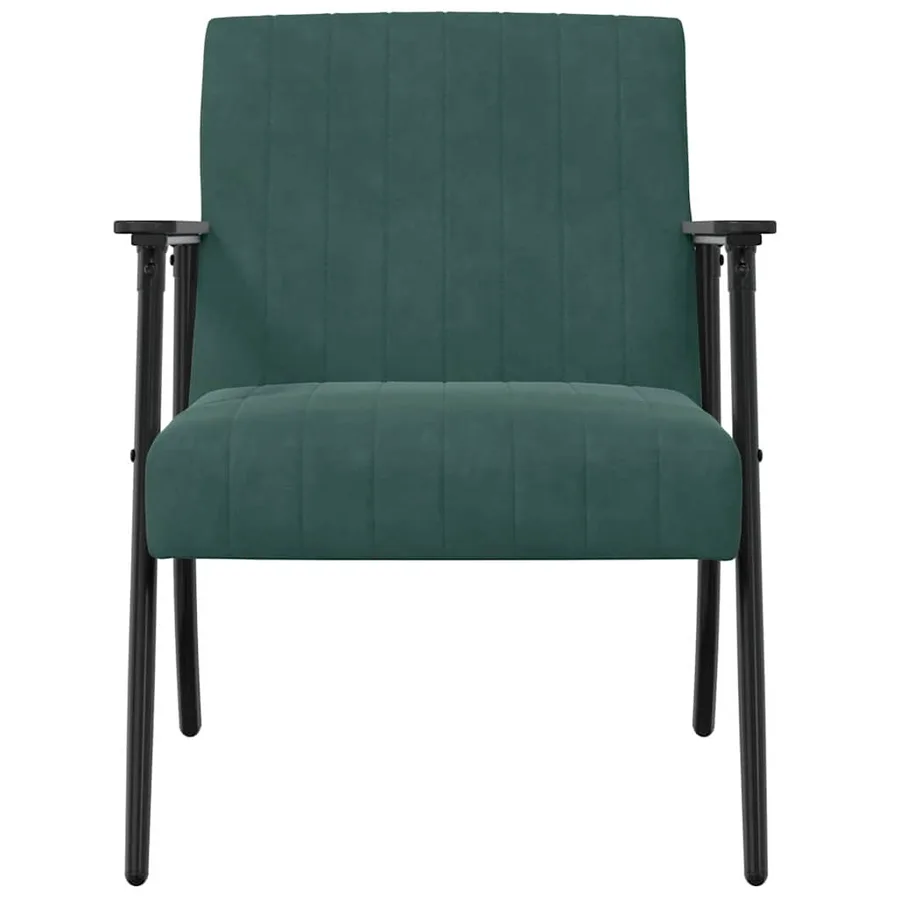 fauteuil Vert foncé 59 x 75 x 78 cm Velours - 4
