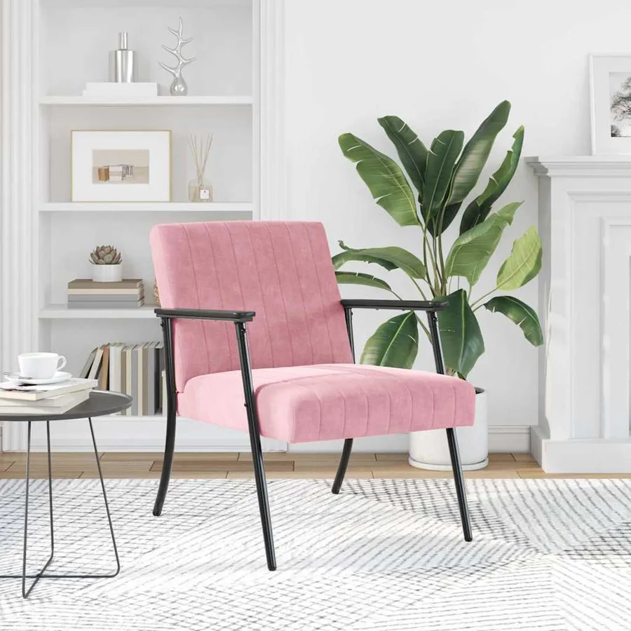 fauteuil Rose 59 x 75 x 78 cm Velours - 3