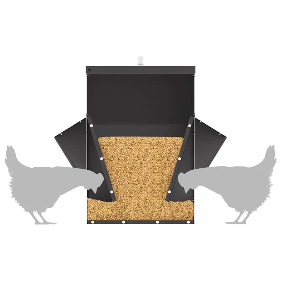 Mangeoire pour poules Noir 40,5 x 45 x 41 cm - 9