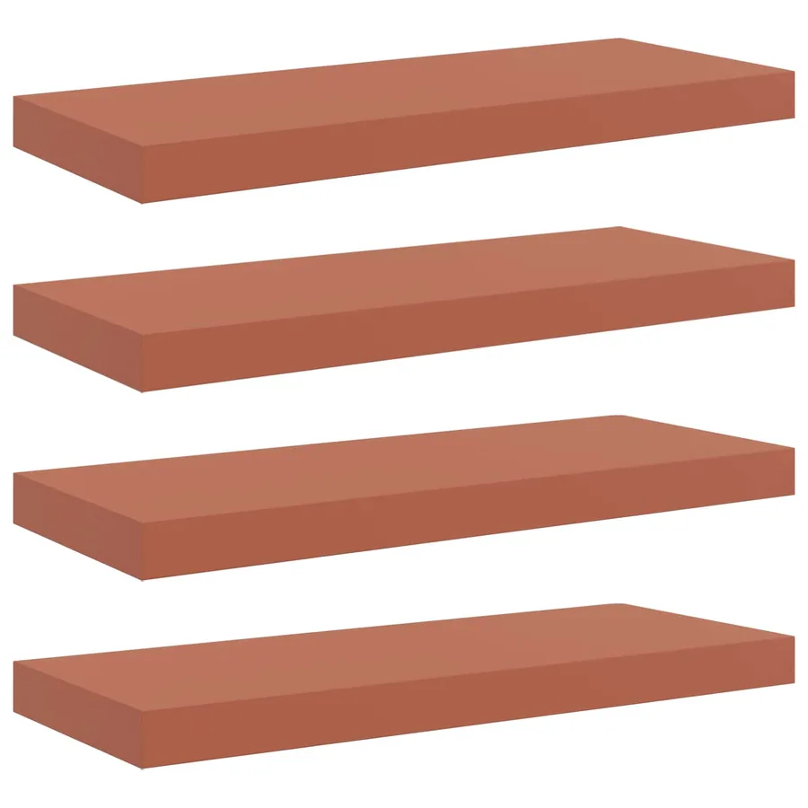 Étagère Murale 4 pcs Rouge 60 x 23 x 4 cm Bois d'ingénierie - 2