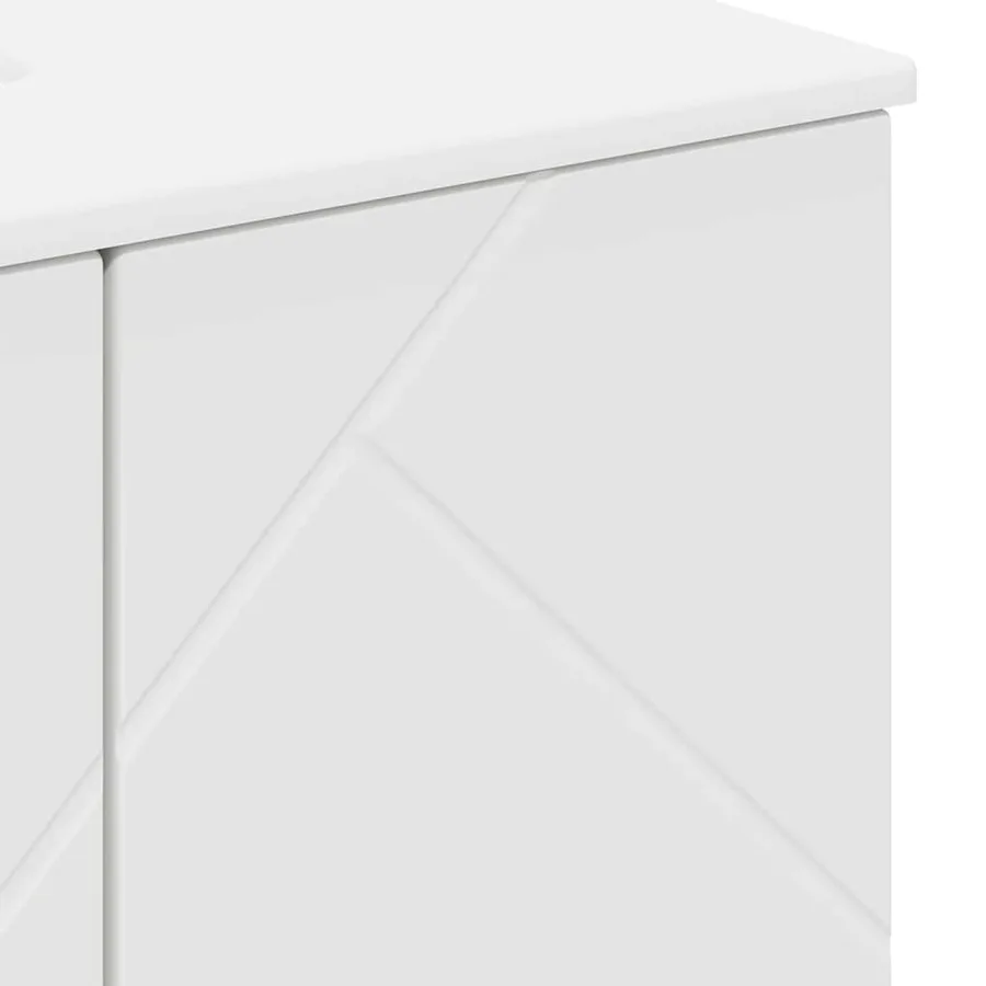 Ensemble de mobilier de salle de bain Montage mural 3 pcs Blanc - 11