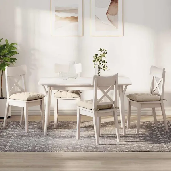 Coussins de siège 4 pcs Beige 40 x 40 x 6 cm Microfibre