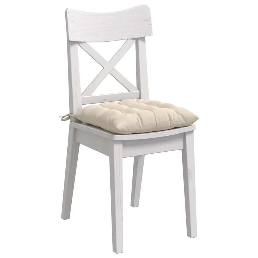 Coussins de siège 4 pcs Beige 40 x 40 x 6 cm Microfibre - 3