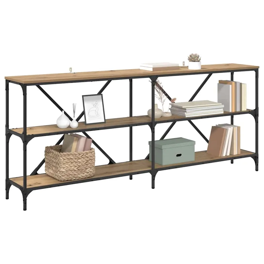 Table console Chêne artisanal 180 x 30 x 75 cm - 3