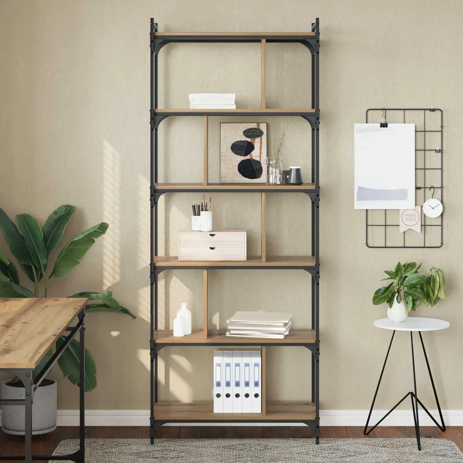 Bibliothèque 5 niveaux 76 x 32 x 192 cm Bois d'ingénierie - 4