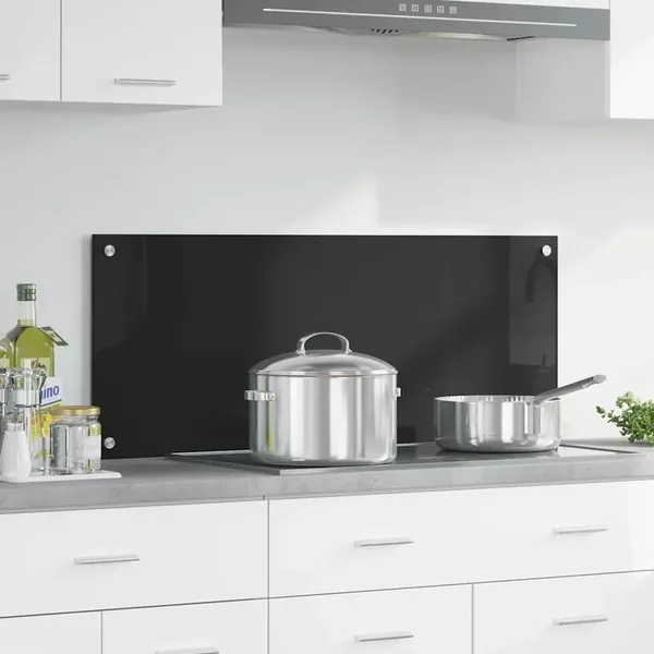 Crédence de cuisine Noir 100 x 40 cm verre trempé