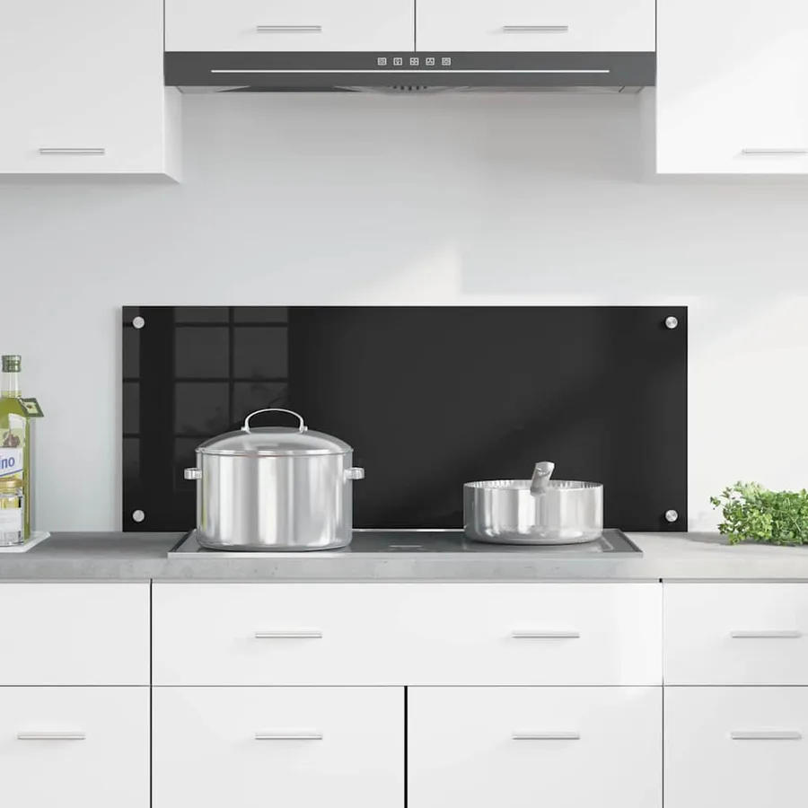Crédence de cuisine Noir 100 x 40 cm verre trempé - 3