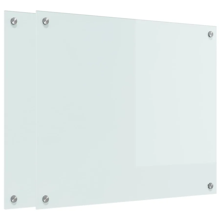 Crédence de cuisine 2 pcs Blanc 70 x 60 cm verre trempé - 2