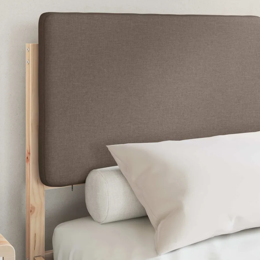 Cadre de lit avec tête de lit rembourrée Taupe 150 x 200 cm - 3