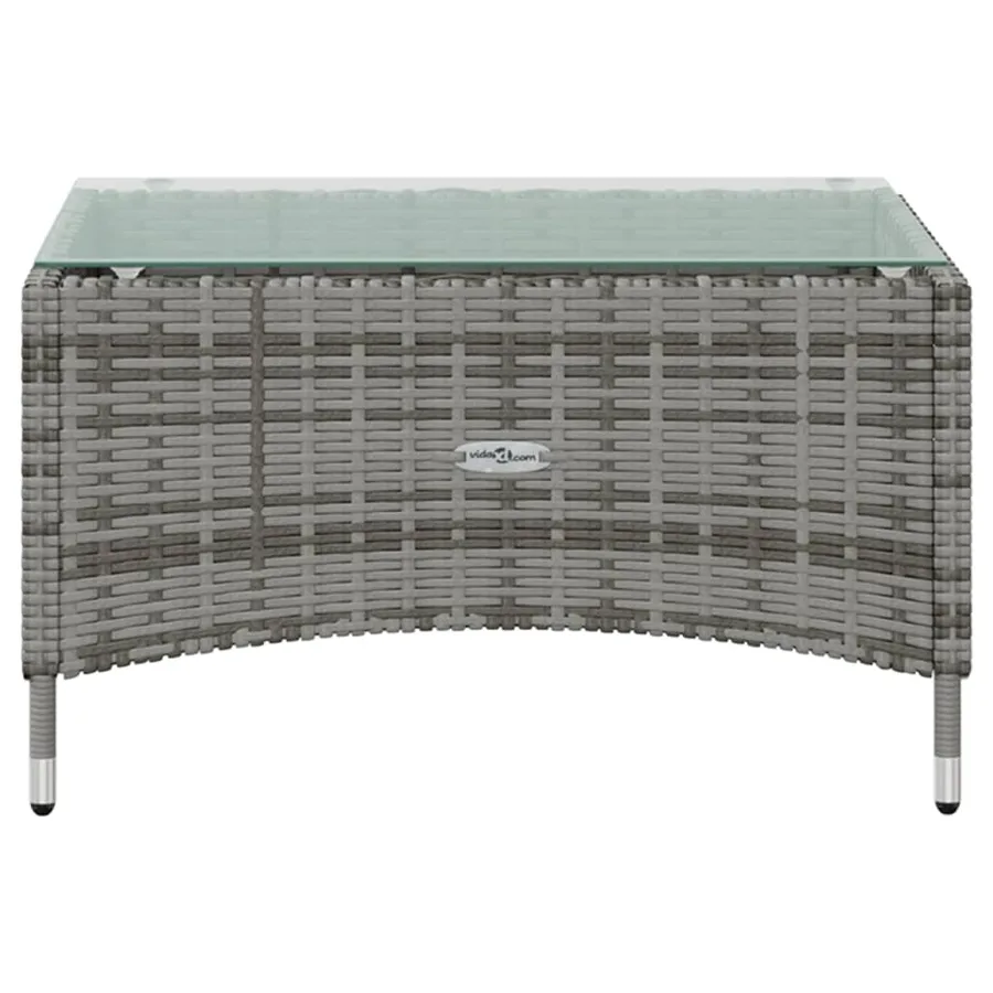 Salon de jardin 8 pcs avec coussins résine tressée gris - 10