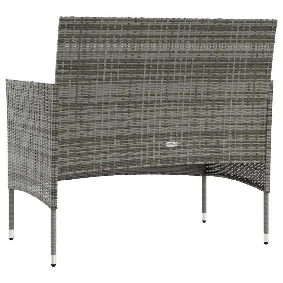 Salon de jardin 8 pcs avec coussins résine tressée gris - 5
